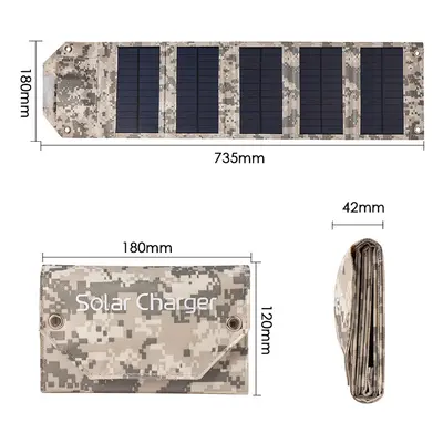 (Digital Camouflage) 100W Foldable Solar Panel Portable Solar Charger USB 5V Waterproof Solar Ce