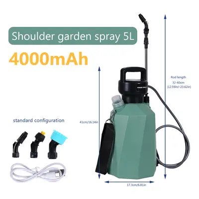 (E Sprayer) 5L Electric Sprayer Rechargeable Automatic Atomization Plant Sprayer Gardening Irrig