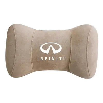 (Beige) Car Interior Headrest Pillow Neck Protection for Infiniti Logo Q50 FX35