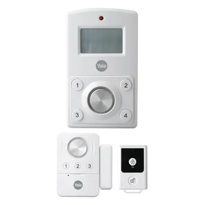 Motion Detector, digit PIN Code, Door Contact, Key Fob with m range, Battery Powered