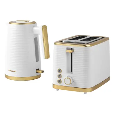 Salter COMBO-7996 Palermo Electric Kettle and Toaster Set, 2-Slice Toaster with Wide Slots and B