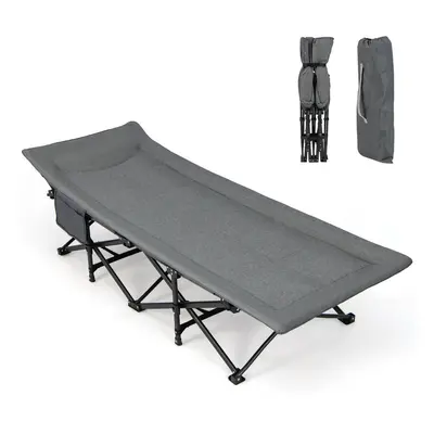 Camping Tent Cot Adults Folding Sleeping Cot Bed w/ Cushion & Headrest