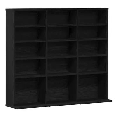 vidaXL CD Cabinet Black Oak 100.5x23x89.5 cm Engineered Wood CD storage unit