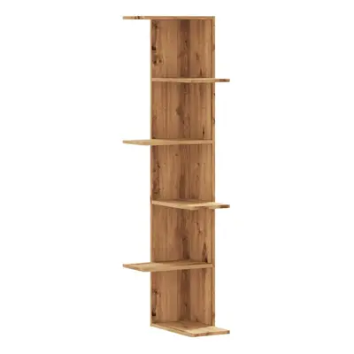 (oak) vidaXL Wall Corner Shelf Wall Mounted Shelf Floating Shelf Engineered Wood