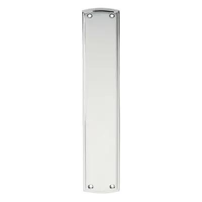 Large Ornate Door Finger Plate with Stepped Border x 65mm Polished Chrome