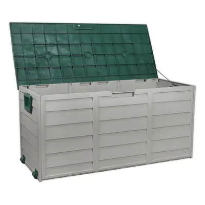 Outdoor Storage Box - Heavy Duty PP Plastic - Fully Weatherproof - Hinged Lid