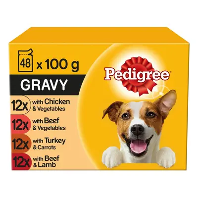 PEDIGREE Dog Pouches in Gravy 12x100g (Pack Of 4)