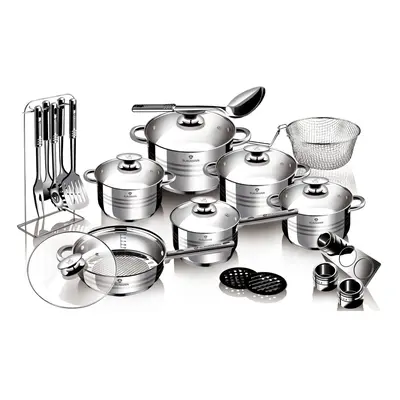 Blaumann 27Pc Cookware Set Stainless Steel Non Stick Pots Pans