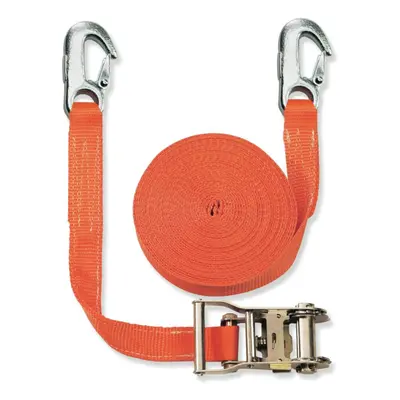 Braun Lashing Strap daN Two-Piece Colour Orange m Long mm Width with Ratchet and Carabiner Hooks