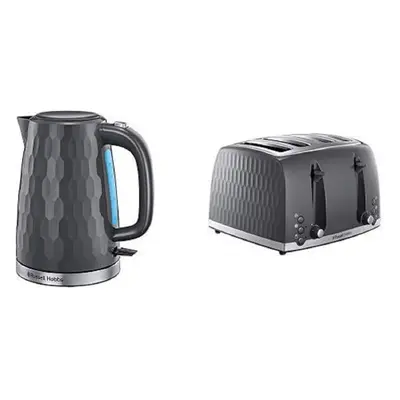 Russell Hobbs Honeycomb Kettle and Slice Toaster, Grey