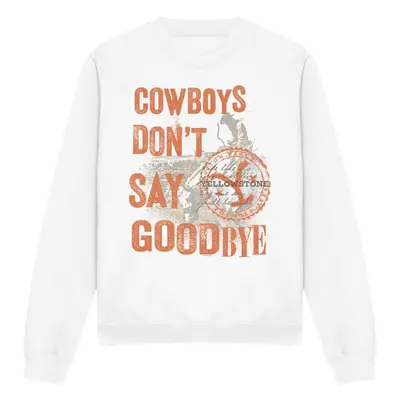 (XL, White) Yellowstone Unisex Adult Cowboys Don't Say Goodbye Sweatshirt