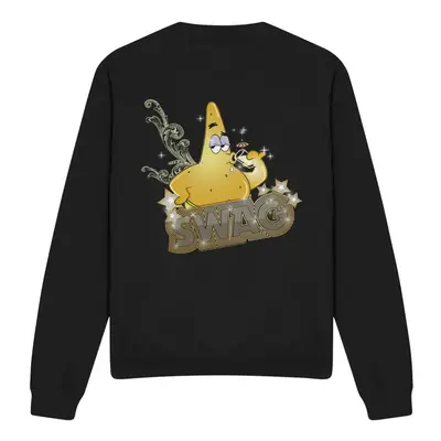 (M, Black) SpongeBob SquarePants Unisex Adult Patrick Has Swag Sweatshirt