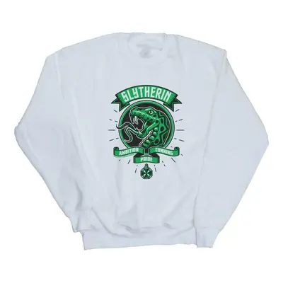 (4XL, White) Harry Potter Mens Slytherin Toon Crest Sweatshirt