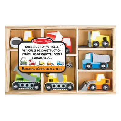 Melissa & Doug Wooden Construction Site Vehicles With Wooden Storage Tray (8 pcs)