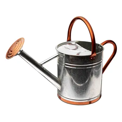 Gardman Galvanized Watering Can with Copper Accents 1.9 Gallon