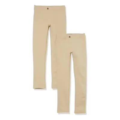 Amazon Essentials girls Uniform Slim Fit PonteKnit Pant Pack of Khaki Brown XLarge