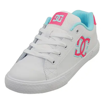 (3) DC Shoes Chelsea Womens Skate Trainers in White Pink