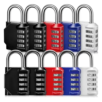 10 Pack Combination Lock Resettable Digit Combination Padlock Waterproof Locke