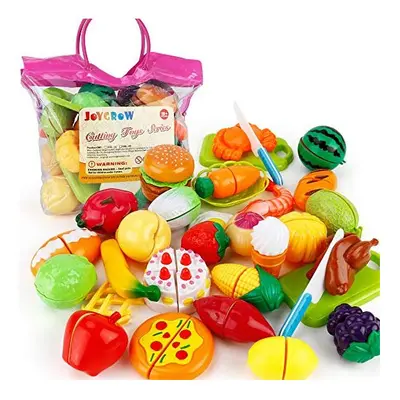 JoyGrow 32PCS Cutting Toys Play Food Fruits Vegetable Kitchen Playset Educational Learning Toy B