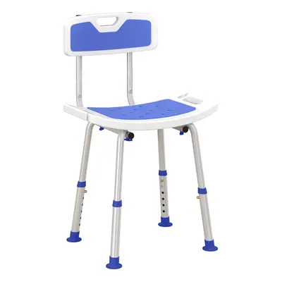 HOMCOM Shower Stool for Elderly Disabled Adjustable Shower Stool Blue