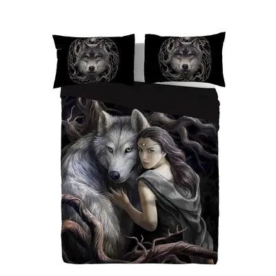 Soul Bond Duvet Covers Set with Pillowcases for Double Bed, Gothic Home Decor, Alternative Triba