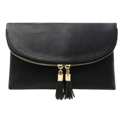 Solene Women's Envelop Clutch Crossbody Bag With Tassels Accent (WU075