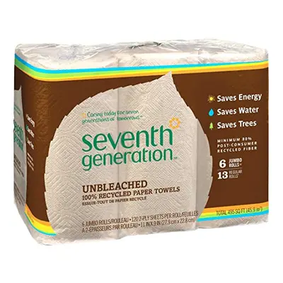 Seventh Generation Paper Towels Unbleached Regular Roll - Count Pack of