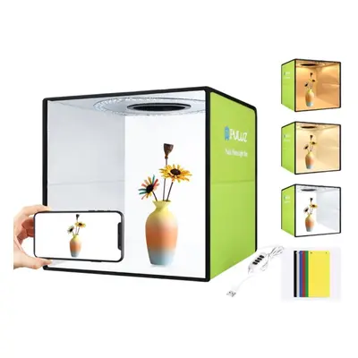 (green) Puluz Lightbox Mini Photo Studio Light Box With Color Backdrops Photo Shooting Tent Kit 