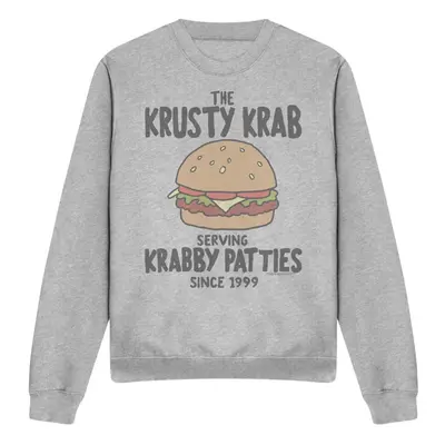 (M, Sport Heather) SpongeBob SquarePants Unisex Adult Krabby Patties Sweatshirt