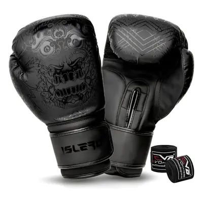 Fitness Matte Black Boxing Gloves Men Punch Bag Women MMA Muay Thai Martial Arts Kick Boxing Spa