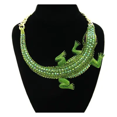 (as the picture) Jmxd - Halloween Necklace Star Vintage Crocodile Style Diamond Inlaid Women&apo