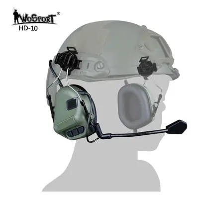 (green) Tactical Helmet Headset With Fast Helmet Rail Adapter Peltor Comtac Headset Military Hea