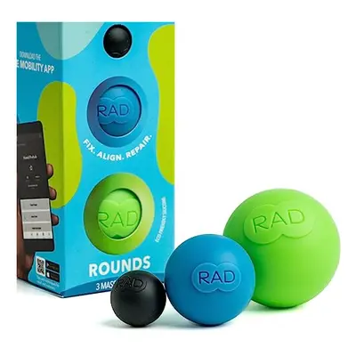 RAD Rounds/Set of Massage Balls/Latex Free Silicone/for Jaw, Hands and Plantar Fasciitis Myofasc