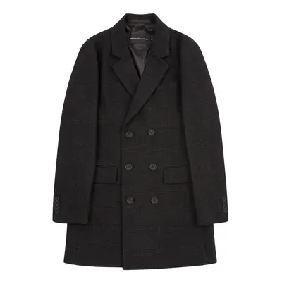 (Mid Grey, Medium) French Connection Double Breasted Check Peacoat