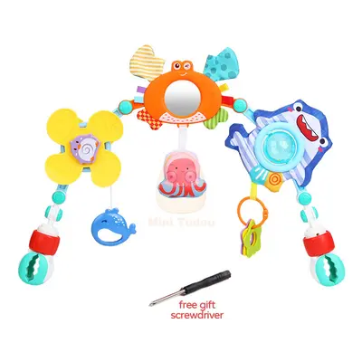 (Ocean) Baby Stroller Toy Crib Mobile Bed Bell Arch Musical Rattle Adjustable Clip Hanging 12 Mo