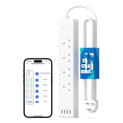 (4 Gang USB, Smart Power Strip) Smart Power Strip, Smart Extension Cord with 20W USB Port