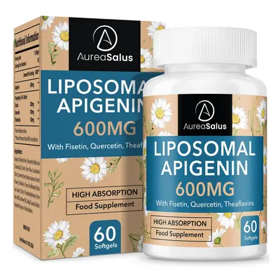 Apigenin 600mg, Extra Strength Liposomal Apigenin Supplement with Fisetin, Quercetin and Theafla