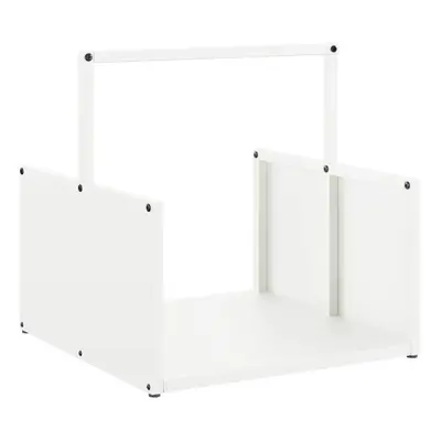 (white) vidaXL Firewood Rack Black 40x40x40 cm Cold-rolled steel fireplace log holder