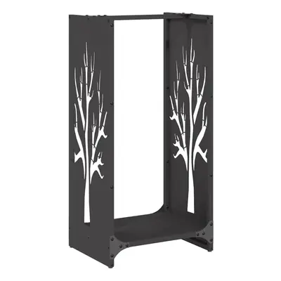 vidaXL Firewood Rack Black 40x30x80 cm Cold-rolled steel fireplace log holder