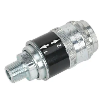 Safety Coupling - Male 1/4" BSPT - 2-Stage Release System - Self Venting