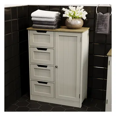 (Grey & Oak) Priano Drawer Door Freestanding Storage Unit