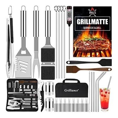 30pcs Stainless Steel Grill Tools Set for Men Gift Birthday Heavy Duty BBQ Accessories Kit with 