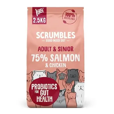 Scrumbles All Natural Dry Cat Food With Chicken and Fresh Salmon, High Protein Food for Adults A