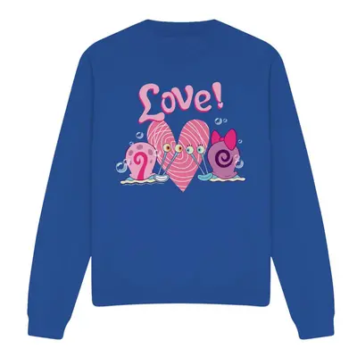 (L, Royal Blue) SpongeBob SquarePants Unisex Adult Valentine's Love Gary & Snellie Sweatshirt