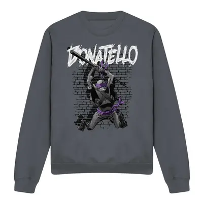 (L, Charcoal) Teenage Mutant Ninja Turtles Unisex Adult Donatello Sweatshirt