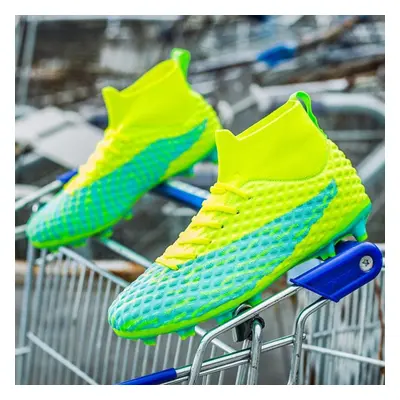 (green, 37) Men Soccer Shoes Kids Football Boots Women Professional Soccer Cleats Antiskid Chaus