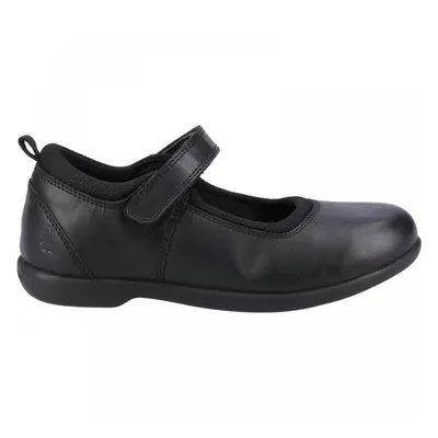 (2 (Children's), Black) Bianca JNR Black Girls Rip-Tape School Shoes