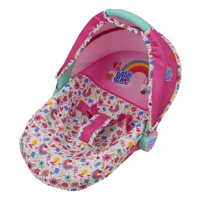 Baby Alive: Deluxe Doll Car Seat Pink & Rainbow 3in1 Fits Dolls Up to Multifunctional Unit That 