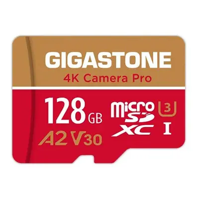 Gigastone Micro SD Card 128GB with SD Adapter + Mini-case, 4K Camera Pro, 4K UHD Video Recording