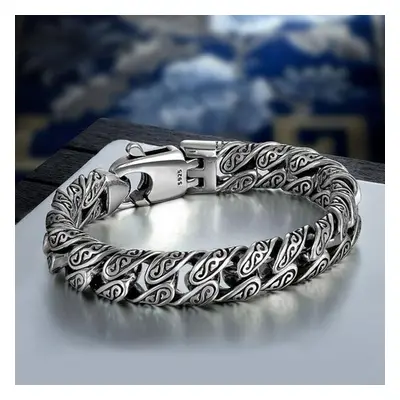 (as the picture, 22cm) Upgraded Version Of Personalized Tang Grass Pattern Bracelet Men &apos;s 